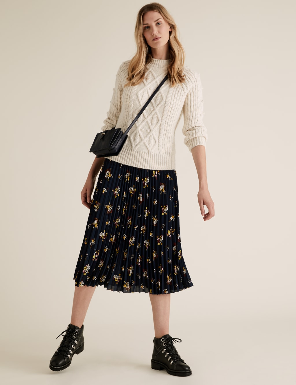 Floral Pleated Midi Skirt 3 of 5