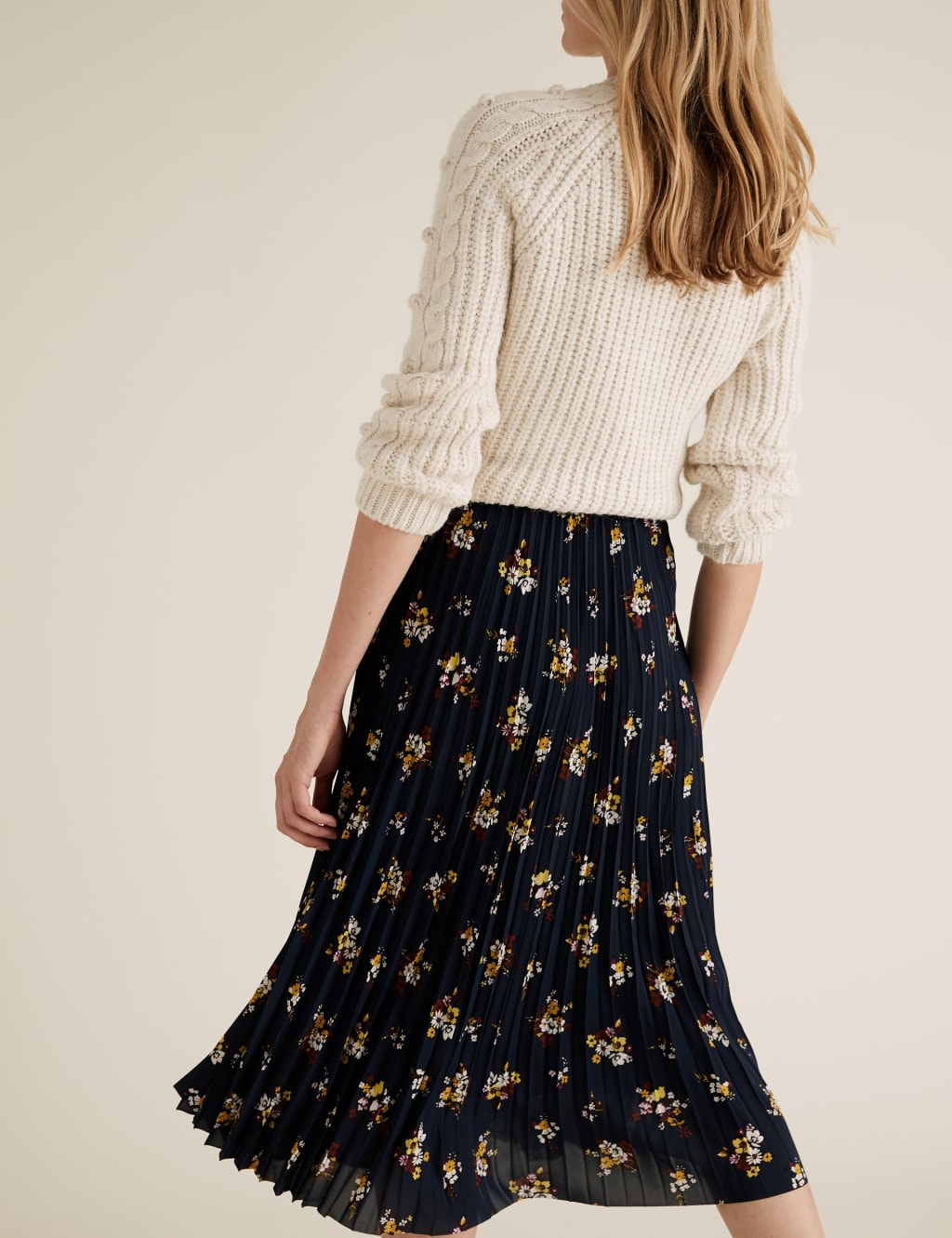 Floral Pleated Midi Skirt 4 of 5