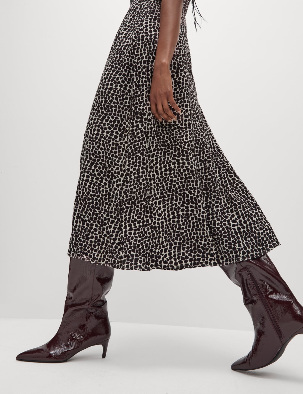 Printed V Neck Midaxi Tea Dress M S Collection M S