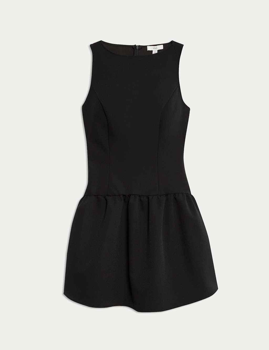 Round Neck Dropped Waist Mini Skater Dress 2 of 5