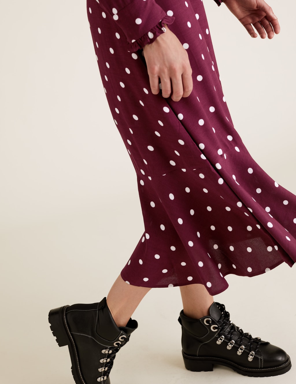 Polka Dot Midi Skater Dress 5 of 6