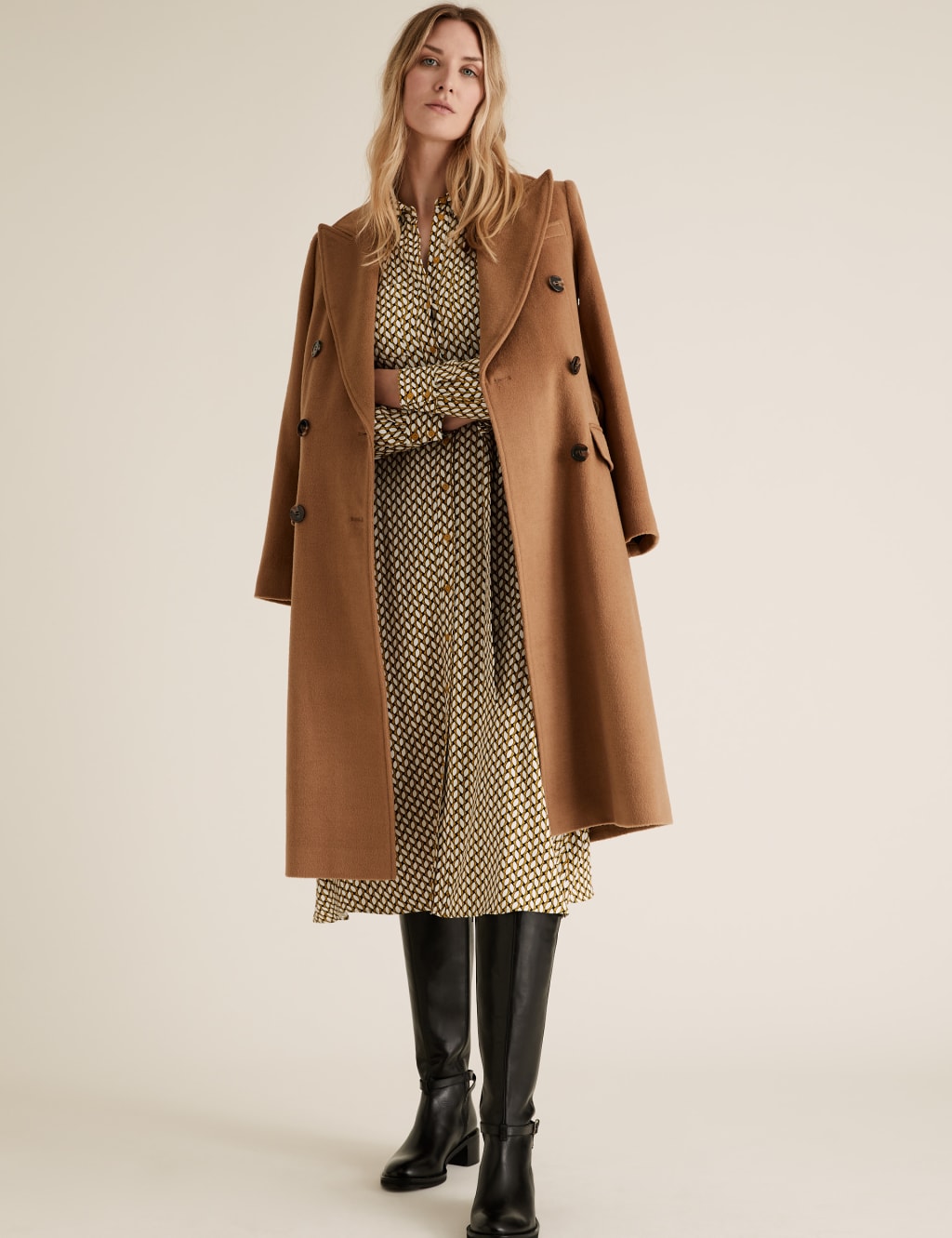 Geometric Belted Midi Shirt Dress 1 of 6