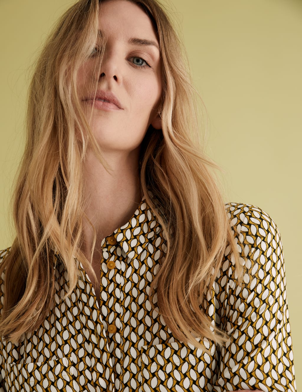 Geometric Belted Midi Shirt Dress 3 of 6