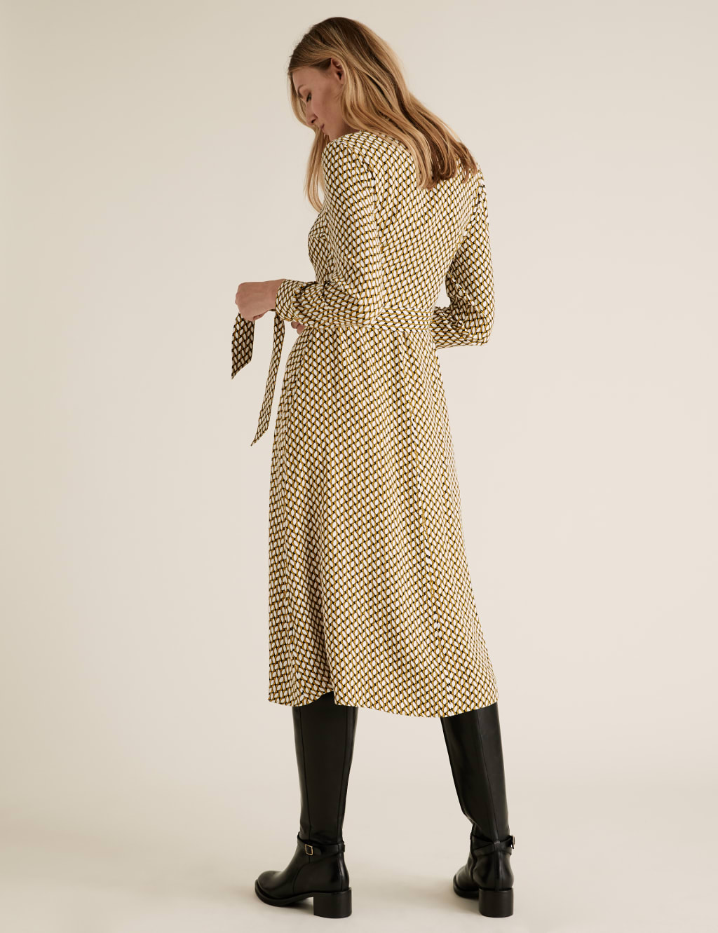 Geometric Belted Midi Shirt Dress 4 of 6