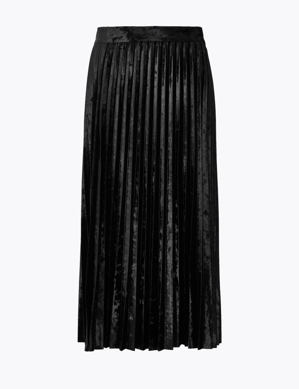 Jersey Velvet Pleated Midi Skirt 2 of 5