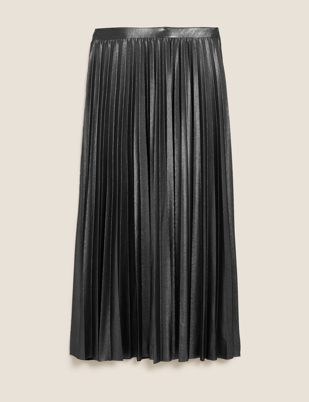 Jersey Metallic Pleated Midi Skirt M S Collection M S