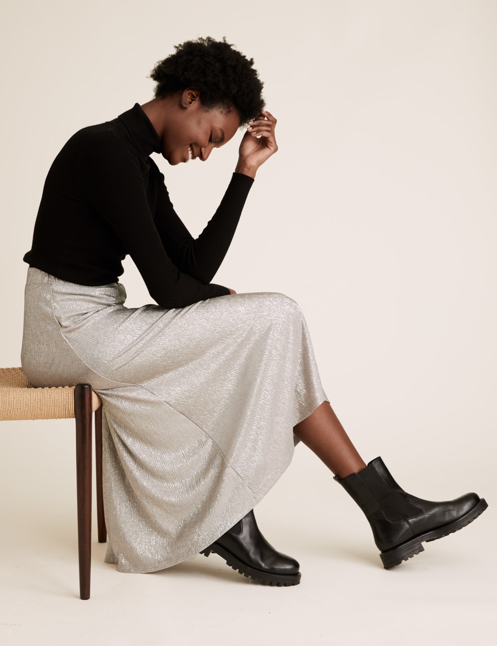 Metallic skirt m&s top
