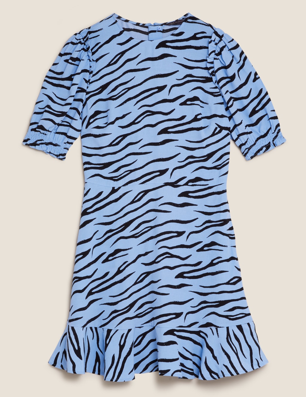 Animal Print Frill Detail Mini Tea Dress 2 of 2