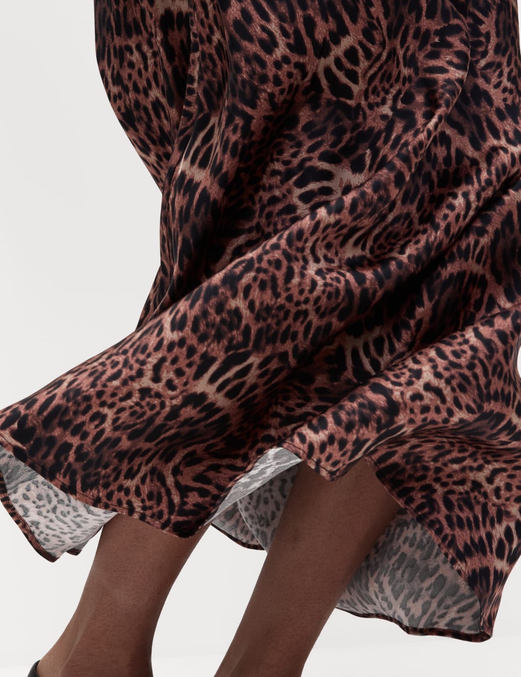 M&s collection animal print slip midi skirt outlet