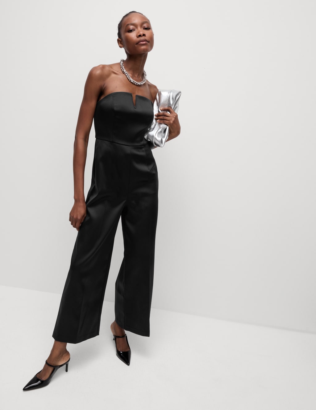 Satin Sleeveless Jumpsuit M S Collection M S