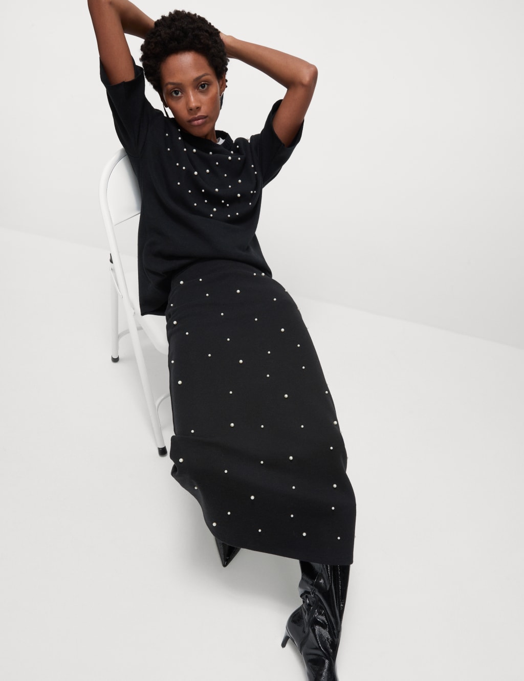 Cosy Embellished Midi Pencil Skirt M S Collection M S