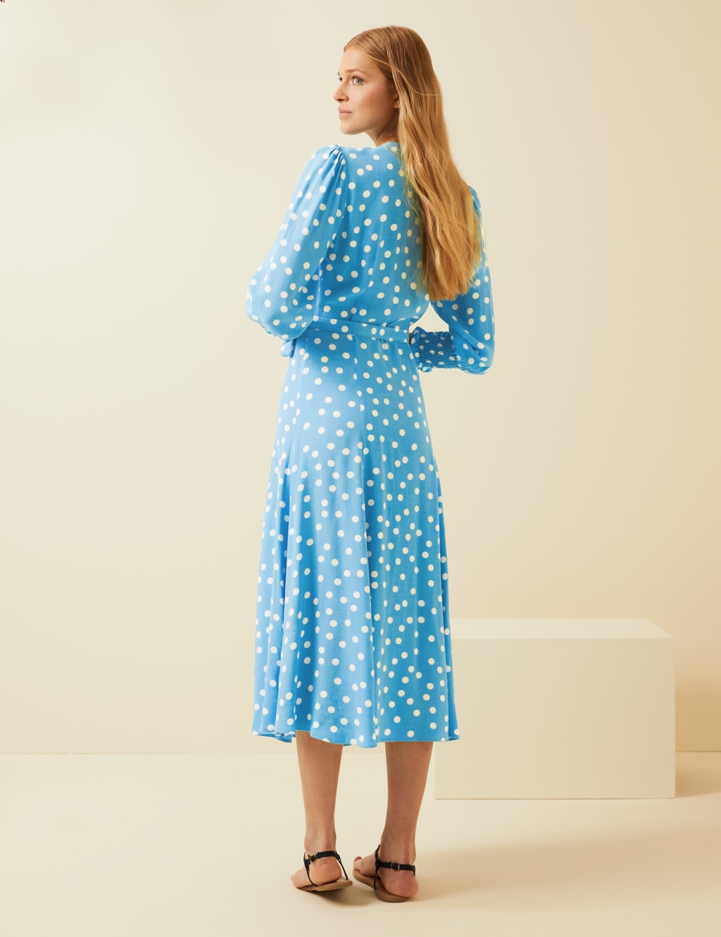 Polka Dot Midi Wrap Dress