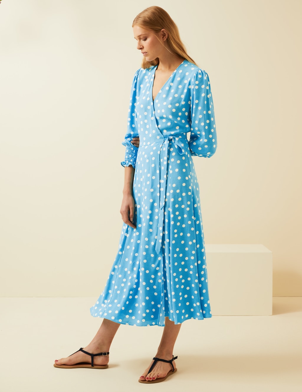 Wrap dress dots on sale