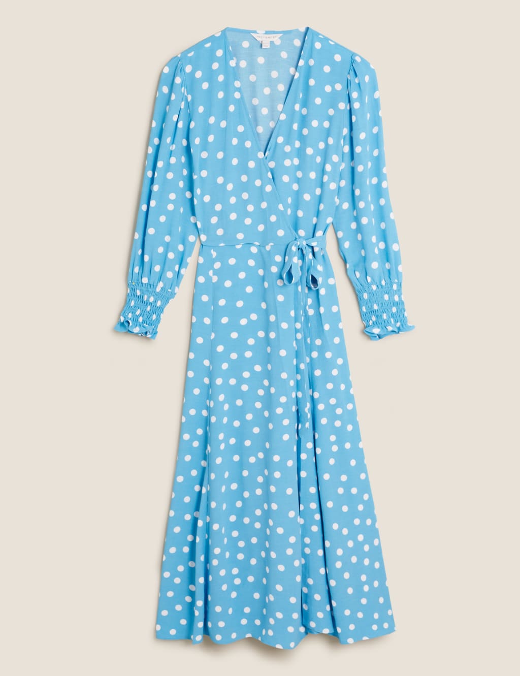 Polka Dot Midi Wrap Dress 2 of 7