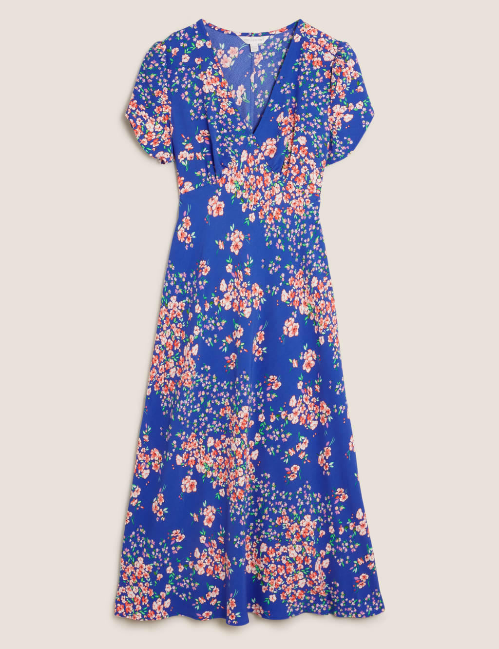 Floral V-Neck Midi Tea Dress 2 of 7