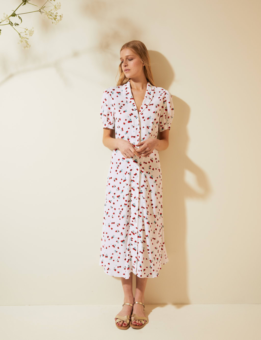 Strawberry print dress top