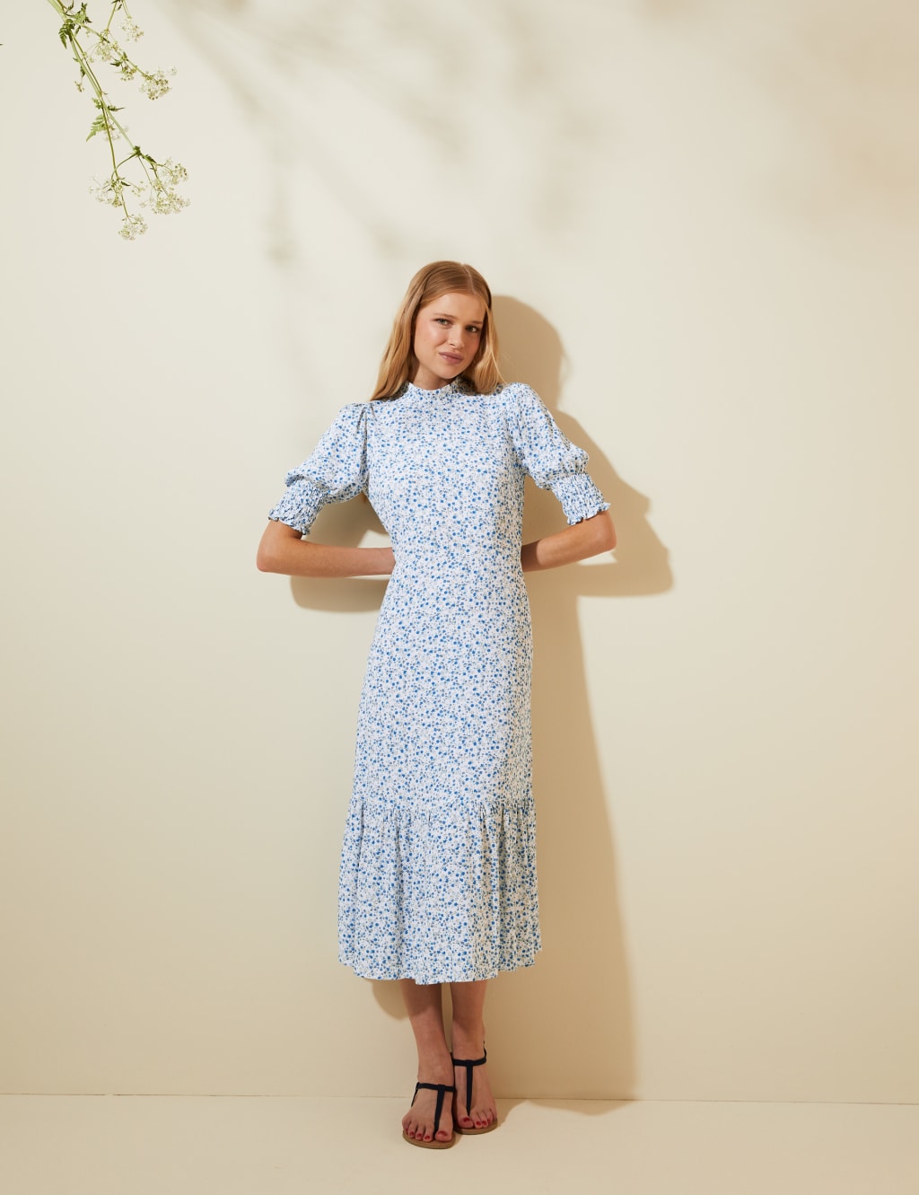 M&s floral midi dress store