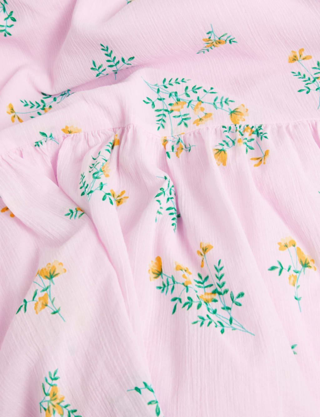 Pure Cotton Floral Frill Sleeve Midi Dress 5 of 5