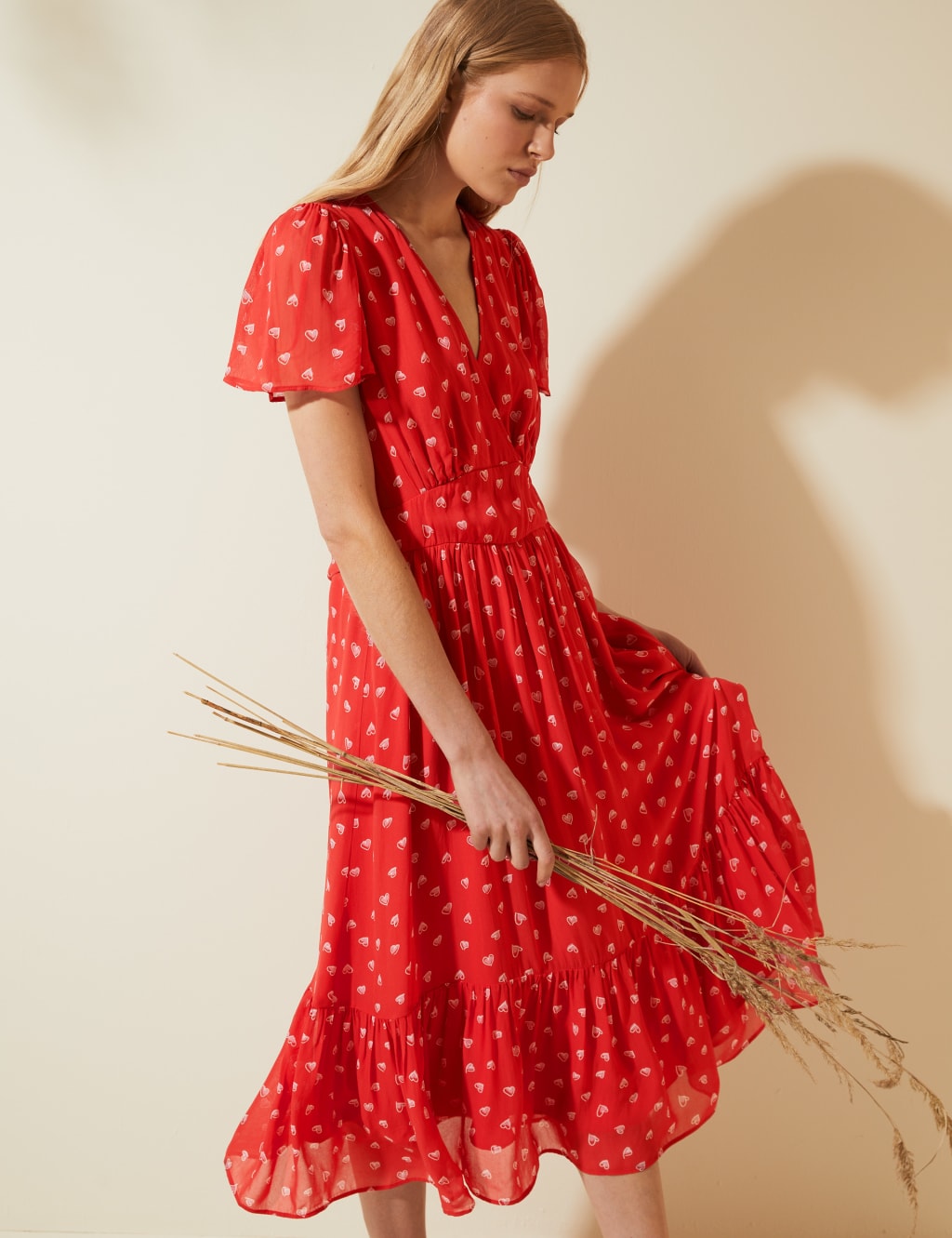 Heart print tea dress online