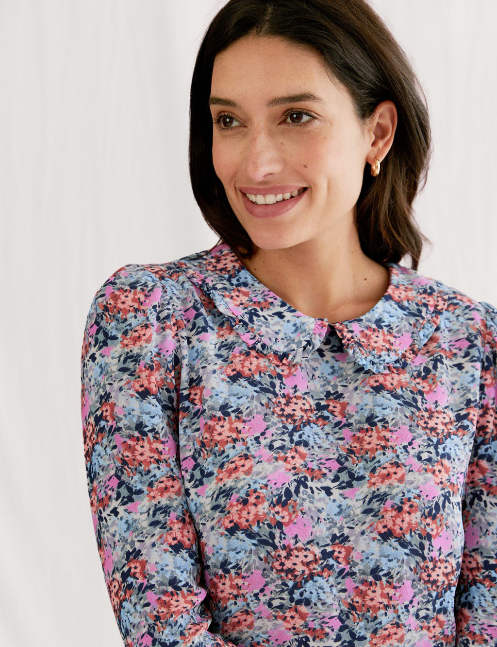 Floral Frill Collar Knee Length Tea Dress 6 of 6