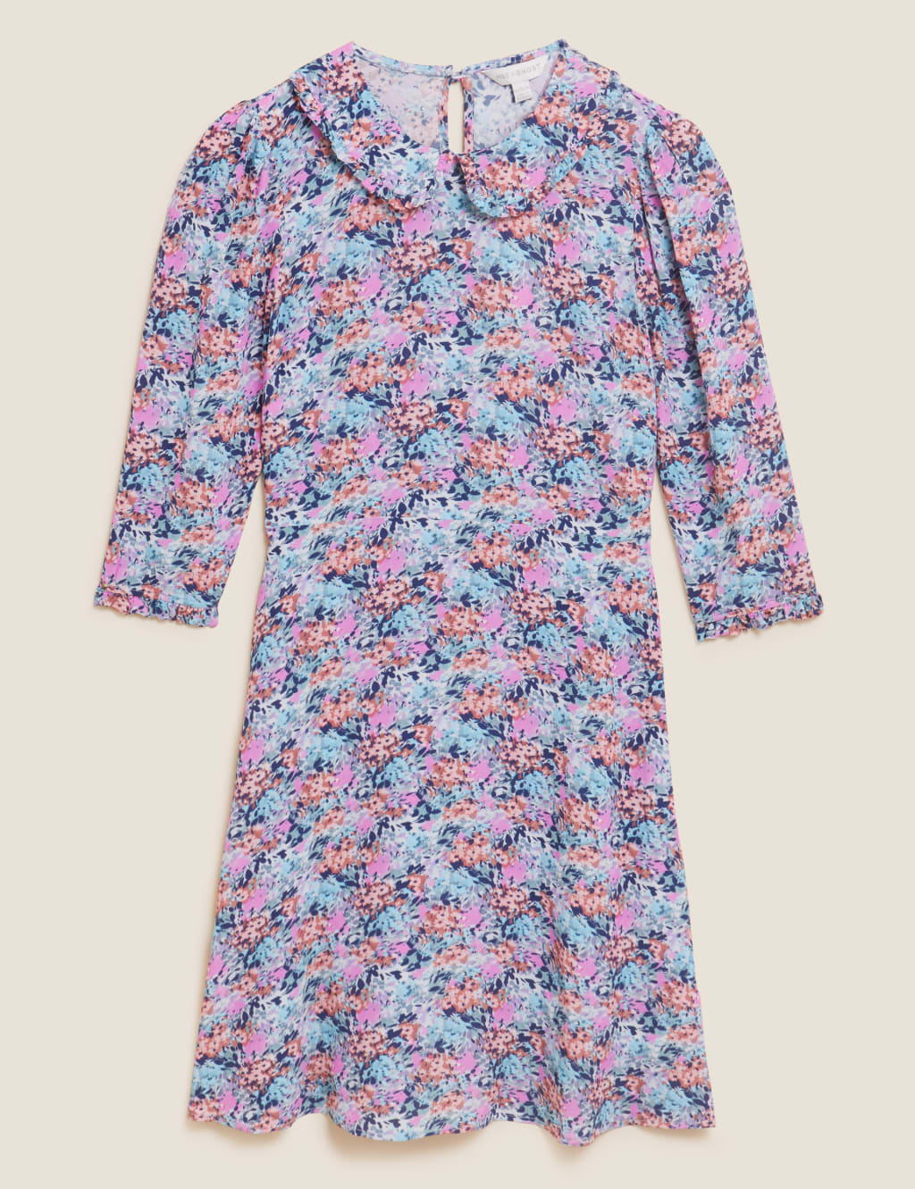 Floral Frill Collar Knee Length Tea Dress 2 of 6