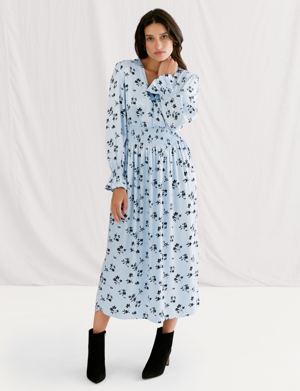 M&s floral midi dress store