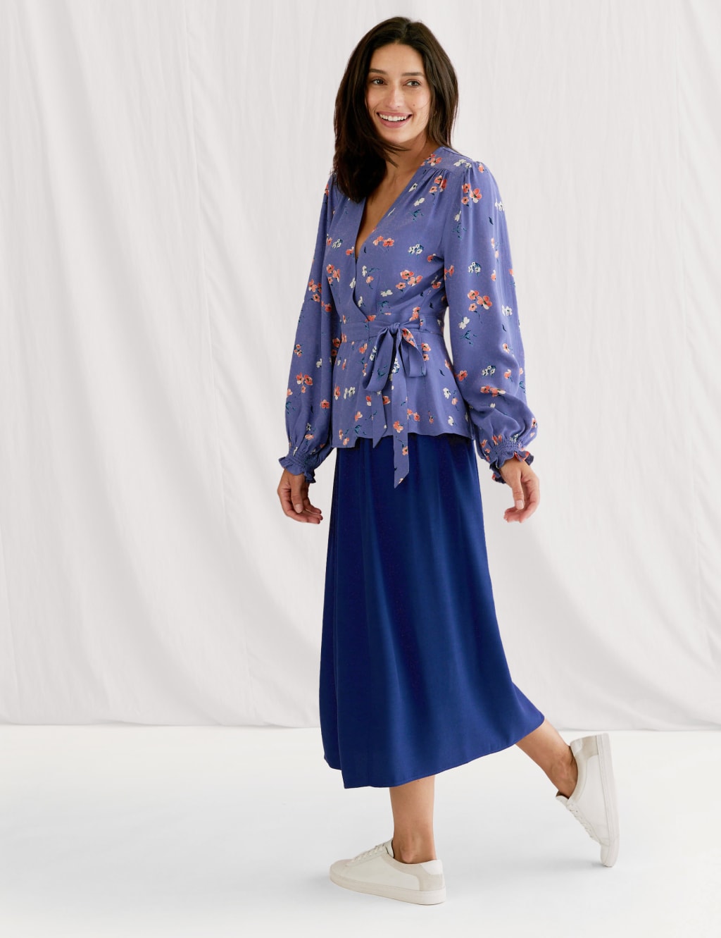 Floral Long Sleeve Wrap Top 3 of 5