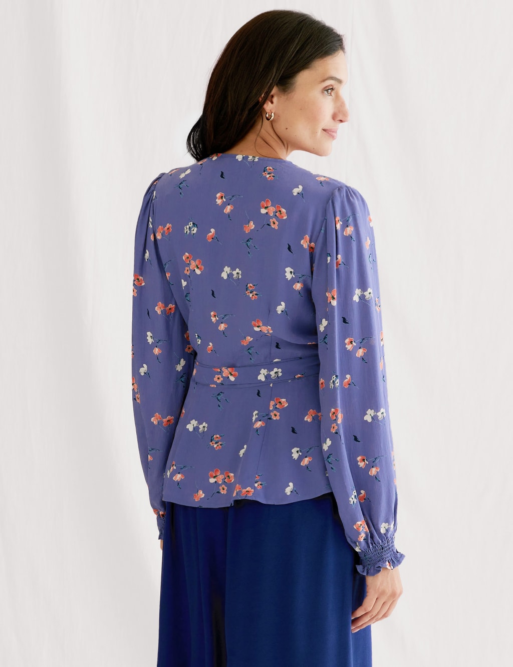 Floral Long Sleeve Wrap Top 4 of 5
