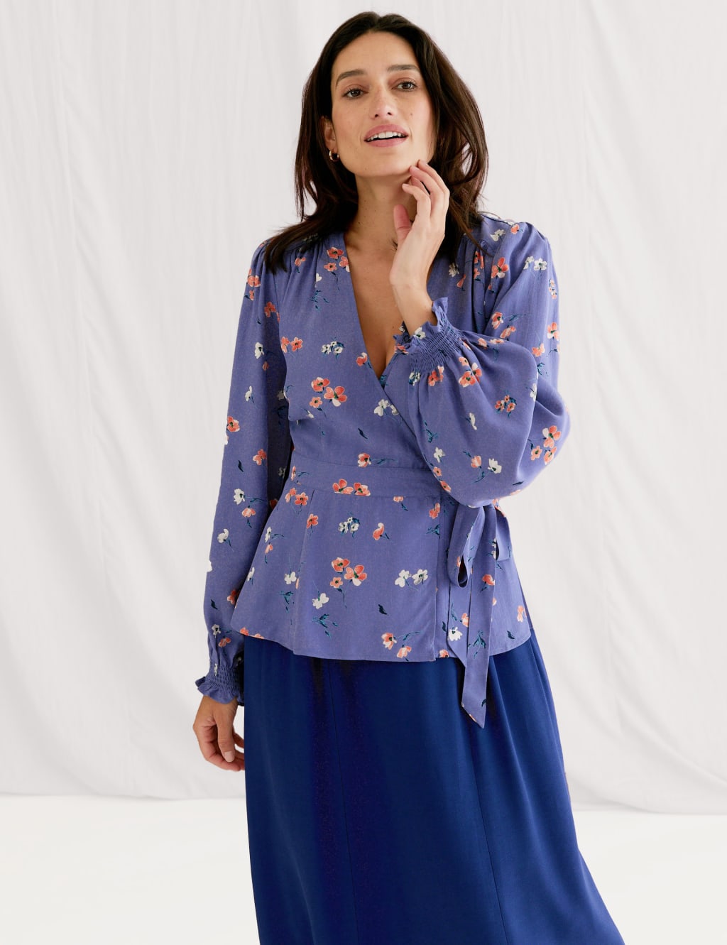 Floral Long Sleeve Wrap Top 5 of 5