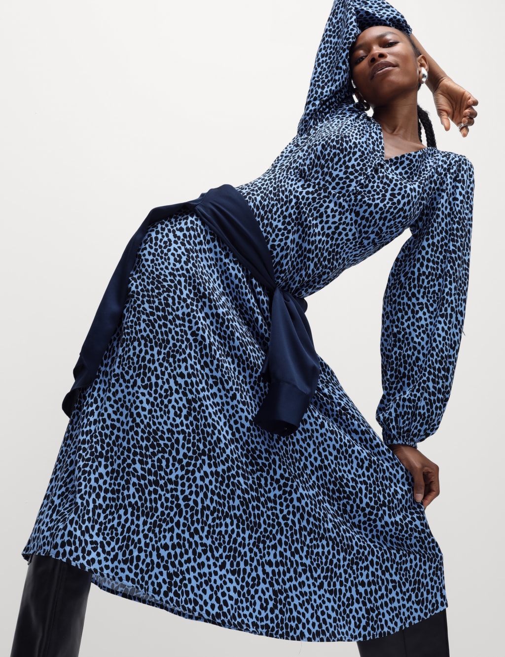 Printed V Neck Midaxi Tea Dress M S Collection M S