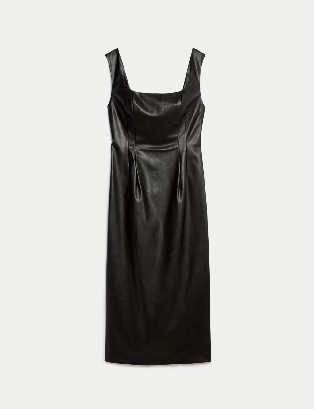 Faux Leather Square Neck Midi Column Dress M S Collection M S