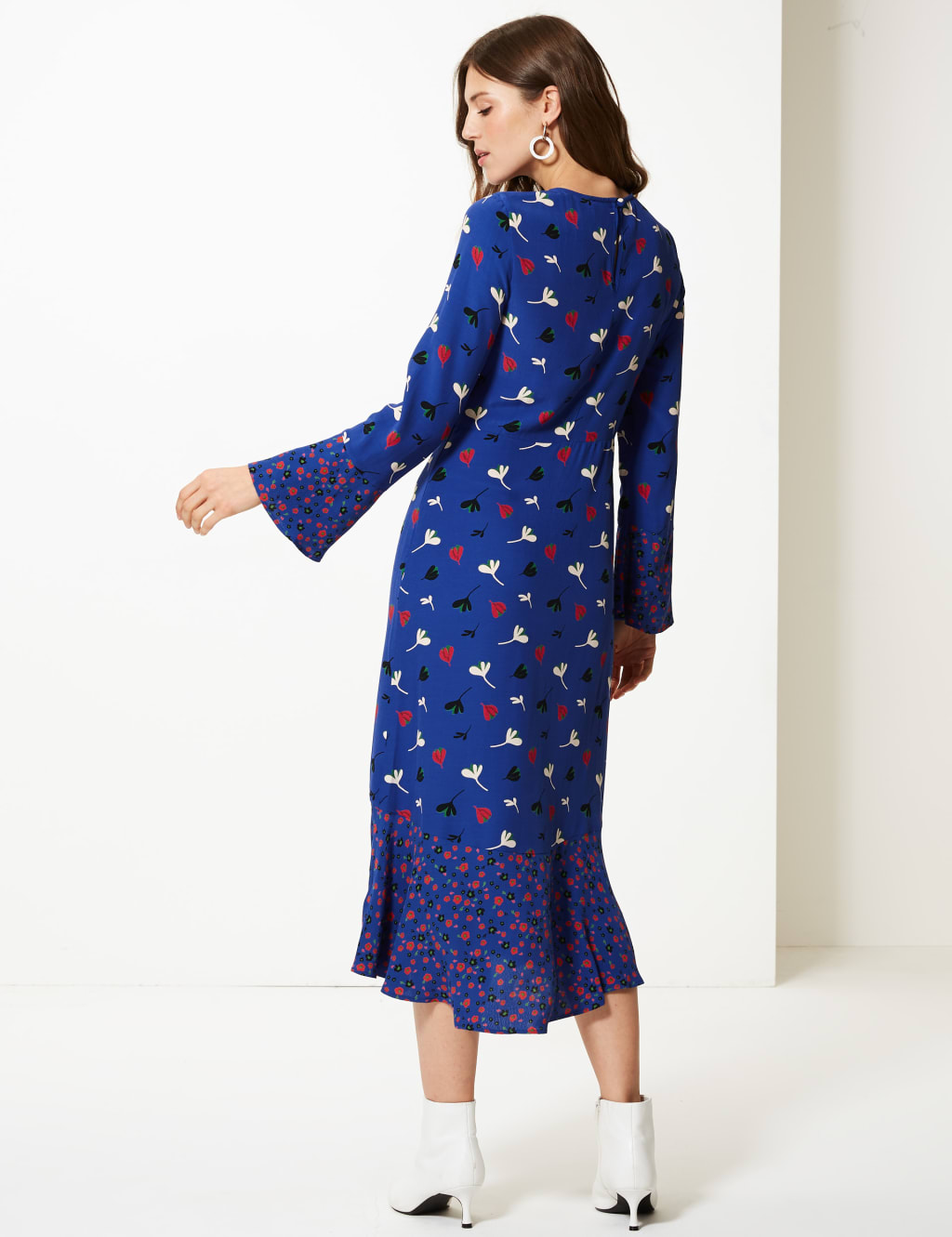 Floral Print Waisted Midi Dress 4 of 4