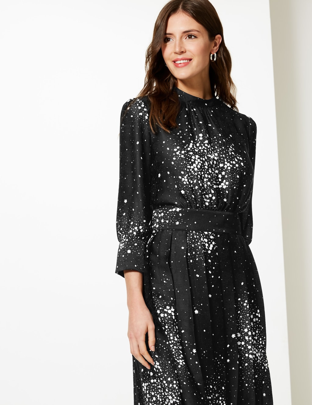 PETITE Floral Print Waisted Midi Dress 3 of 4
