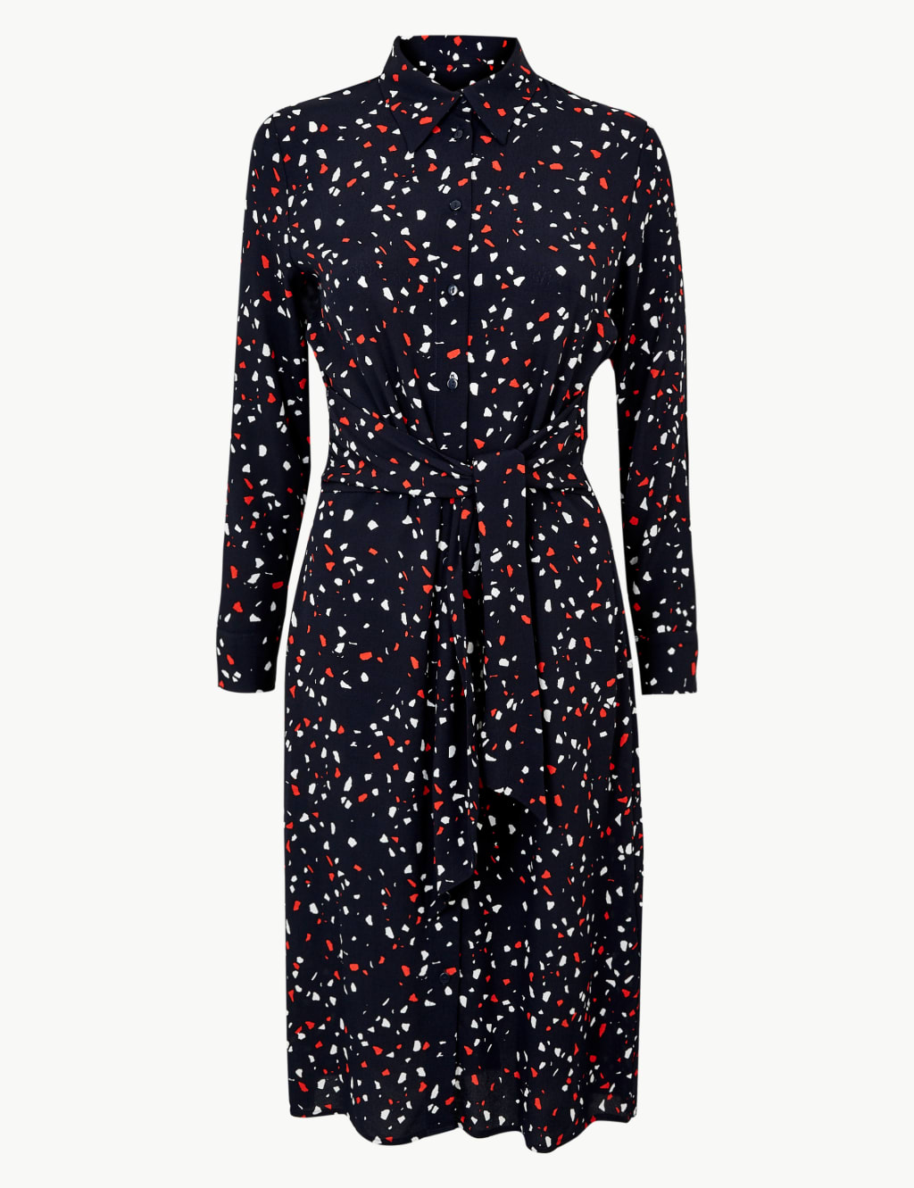 PETITE Printed Shirt Midi Dress 2 of 4
