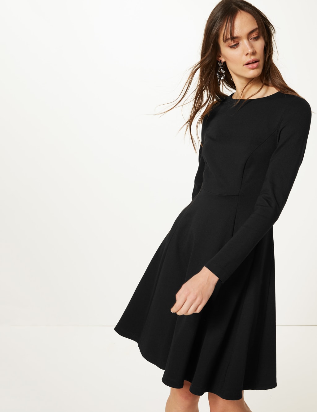 Waist Seam Mini Fit Flare Dress M S Collection M S