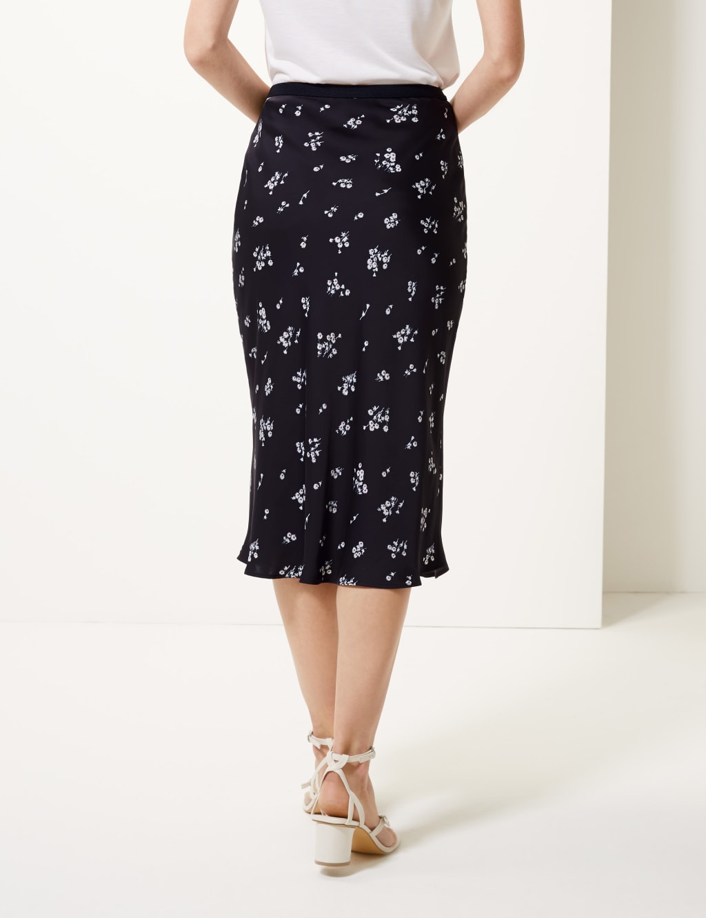 Floral Print Slip Midi Skirt 3 of 4
