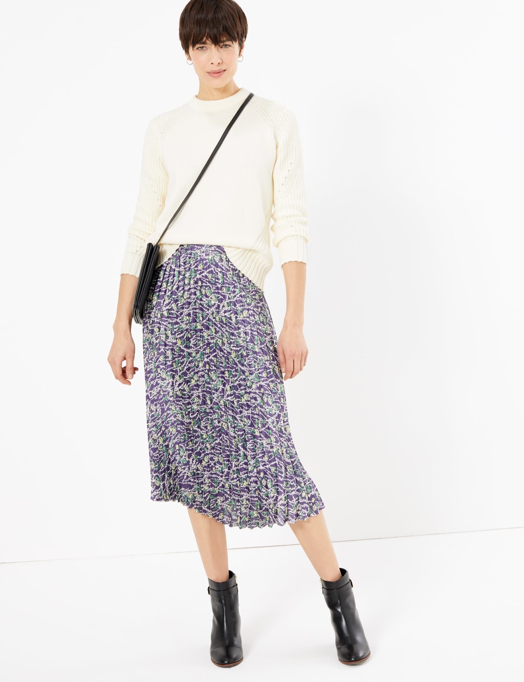 Floral Pleated Midi Skirt 1 of 5