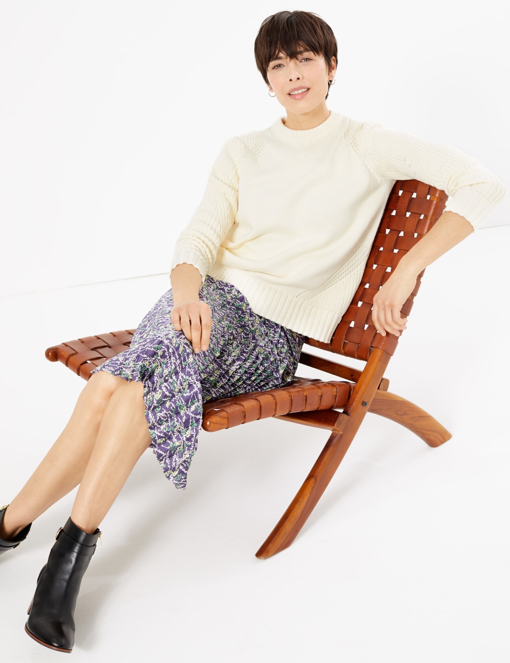 Floral Pleated Midi Skirt 5 of 5