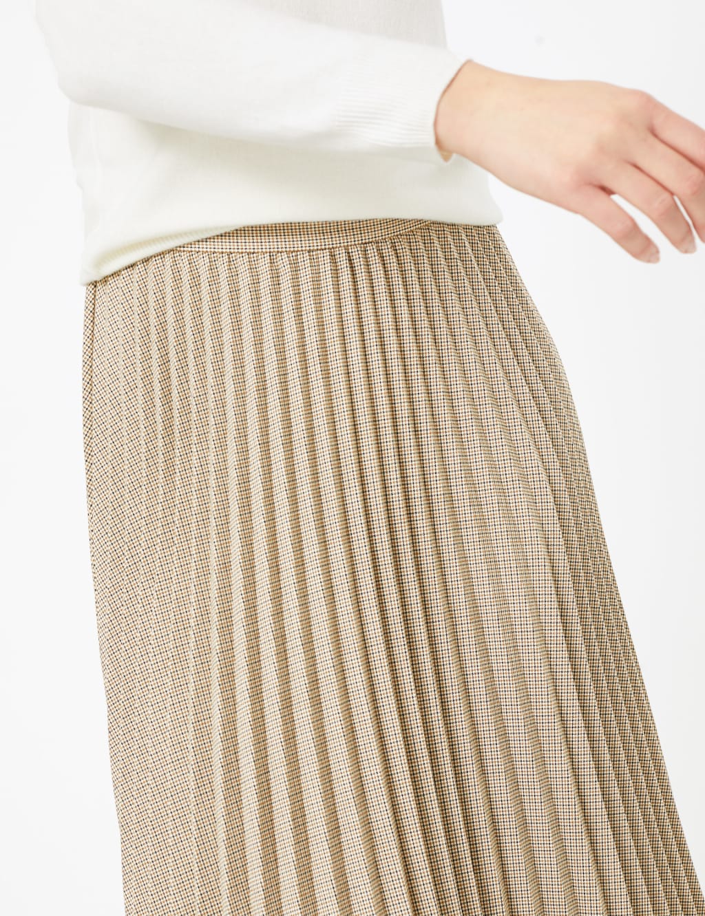 Checked Pleated Midi Skirt 3 of 4