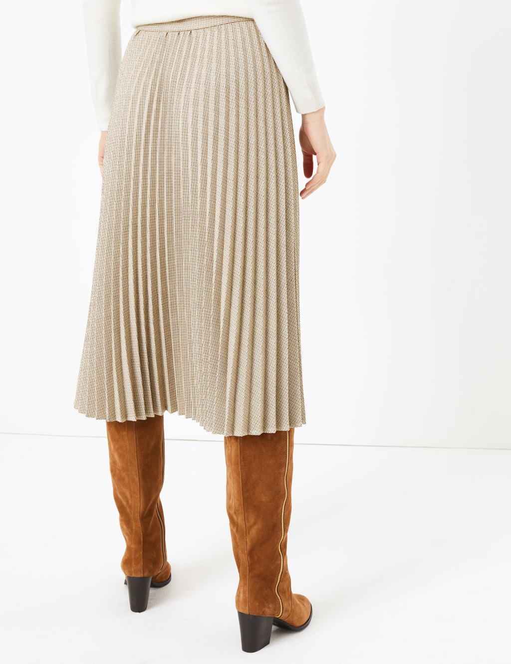 Checked Pleated Midi Skirt 4 of 4