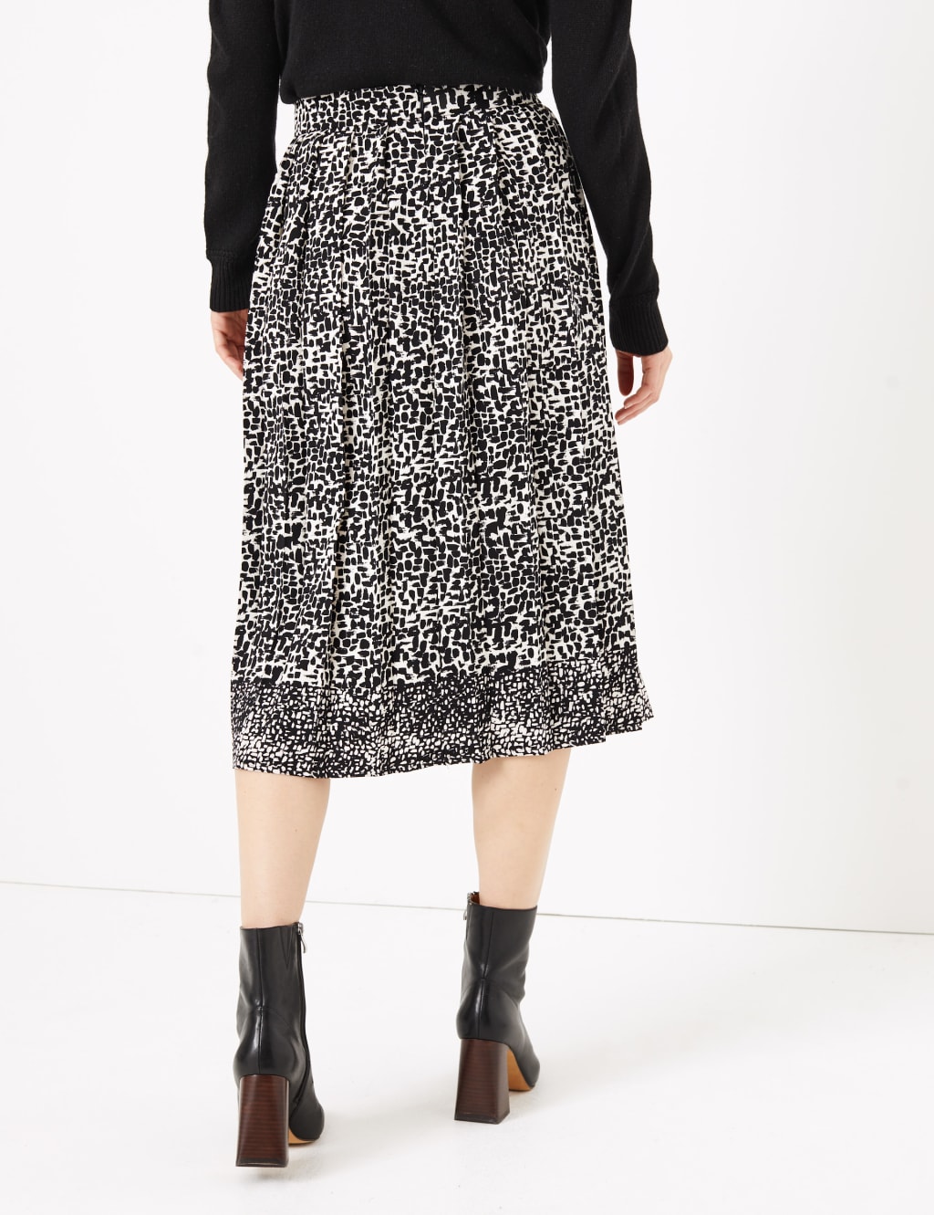 M&s collection animal print pleated midi skirt clearance