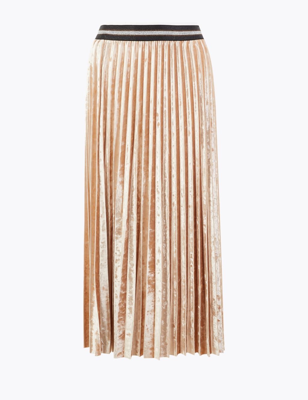 Velvet Pleated Midi Skirt 2 of 4