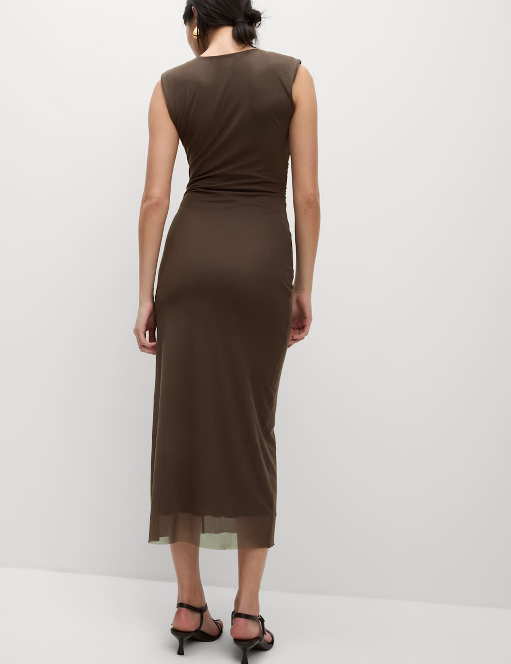 Mesh Ruched Midaxi Bodycon Dress 4 of 6