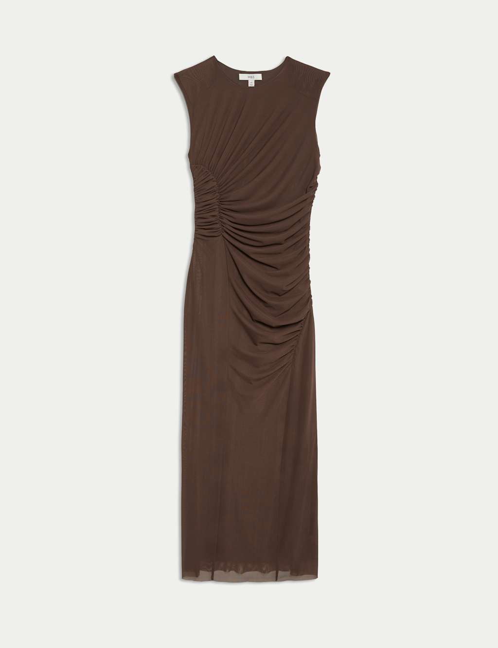 Mesh Ruched Midaxi Bodycon Dress 2 of 6