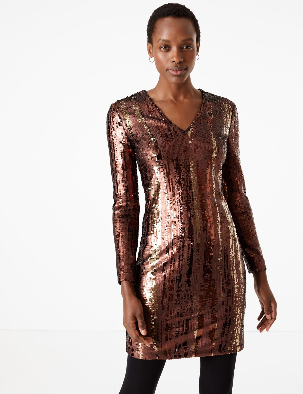Sparkly Shift Mini Dress M S Collection M S