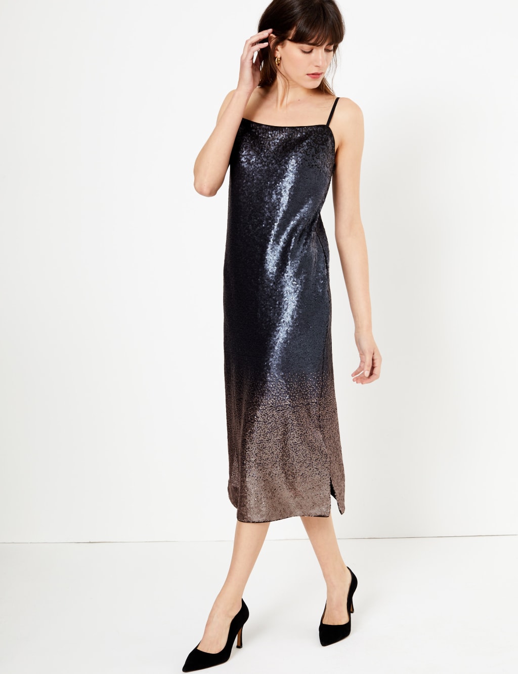 Sparkly Slip Midi Dress 1 of 4