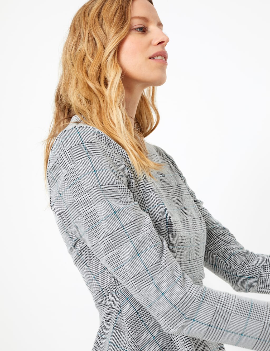Ponte Checked Fit & Flare Dress 3 of 4