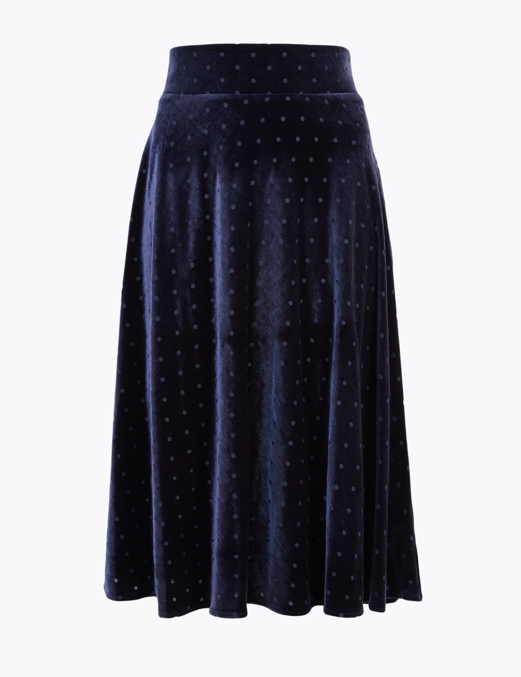 Velvet Polka Dot Slip Midi Skirt 2 of 4