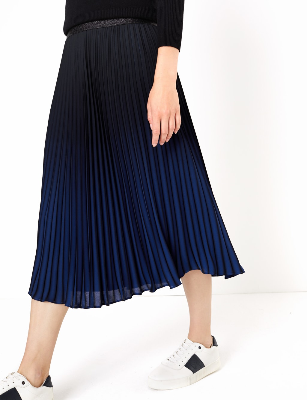 Pleated Ombre Midi Skirt 3 of 4