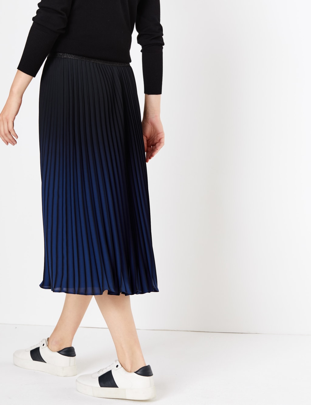 Pleated Ombre Midi Skirt 4 of 4